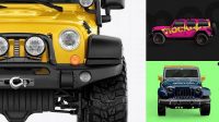 7185+ Jeep Wrangler PSD Mockup Front view Easy-to-Edit PSD