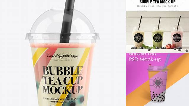 7187+ Mockup Bubble Tea Include TIFF