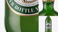 7188+ 330ml Green Glass Ale Bottle PSD Mockup Smart PNG Image