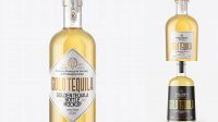 719+ Golden Tequila Bottle with Wooden Cap & Wax PSD Mockup Creative Layered Design File