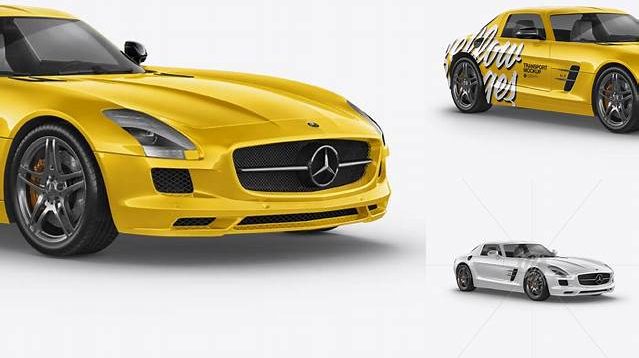 7192+ Mercedes-Benz SLS AMG PSD Mockup Half Side View Premium Freebie for Designers