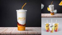 7193+ Glossy Soda Cup PSD Mockup Exclusive and Stylish Design PSD