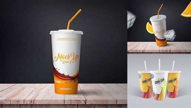 7193+ Glossy Soda Cup PSD Mockup Exclusive and Stylish Design PSD