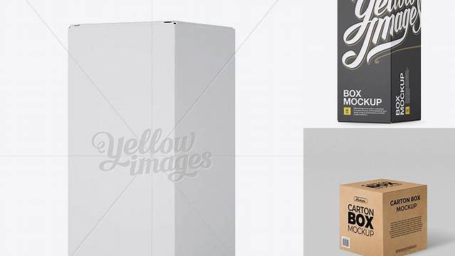 7193+ Rough Carton Box PSD Mockup Half Side View Free Downloadable PSD