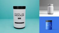 7197+ 250g Plastic Jar PSD Mockup Front View Free PSD Mockup Resource