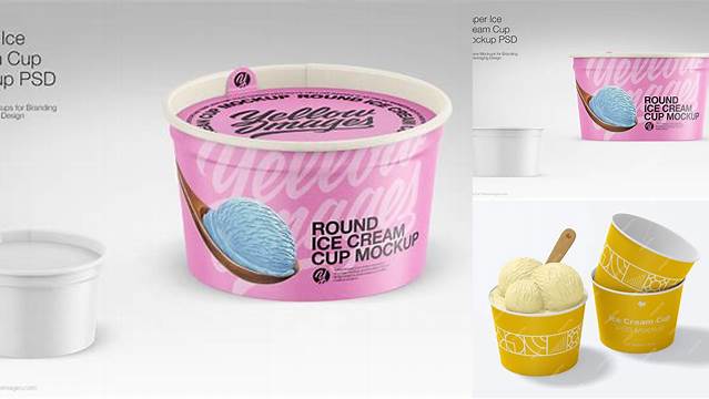 7203+ Paper Pistachio Ice Cream Cup PSD Mockup Smart Object Free Photoshop File