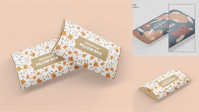 7204+ Two Textured Paper Pillow Boxes PSD Mockup Download Free