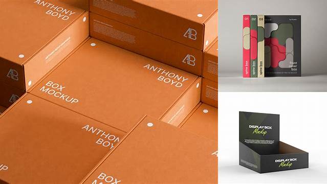 7208+ Display Box with Boxes PSD Mockup Front View Digital Download PSD for Free