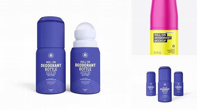 7209+ Plastic Matte Roll-On Deodorant PSD Mockup Best for Showcase