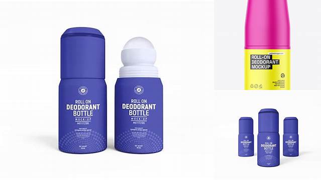 7209+ Plastic Matte Roll-On Deodorant PSD Mockup Best for Showcase