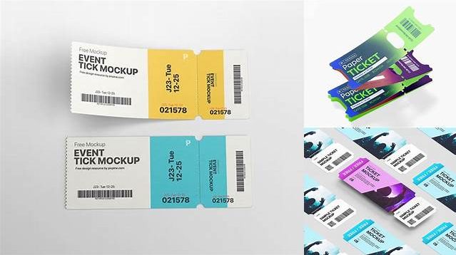 7213+ Paper Ticket PSD Mockup High-End Photoshop Mockup