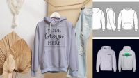 7215+ Men's Pullover Hoodie Front View Customizable Photoshop Template