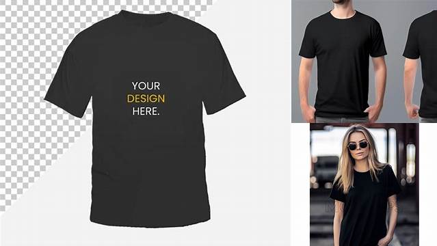 7218+ Black Shirt Mockup Easy Editable