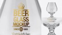 7218+ Empty Snifter Glass PSD Mockup Exclusive Digital PSD Resource