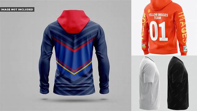 7218+ Men's Hooded T-shirt PSD Mockup Back Half-Side View Premium Design Freebie