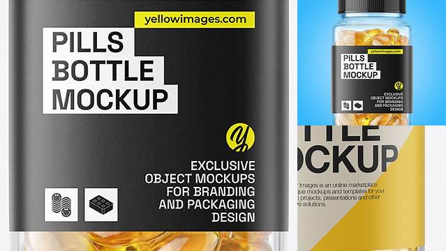 7223+ Clear Plastic Fish Oil Bottle PSD Mockup Easy Editable