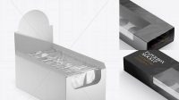 7223+ Display Box with Packs PSD Mockup Half Side View High-Angle Shot High-Resolution PSD Download