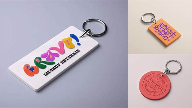 7224+ Rubber Keychain Mockup Best for Showcase