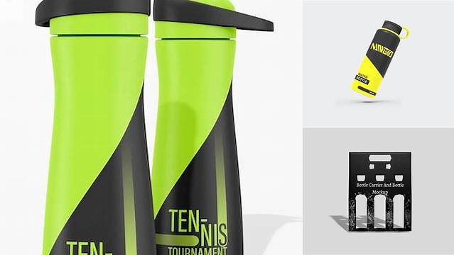 7229+ 6 Sport Bottles Carrier PSD Mockup Front View Exclusive Editable PSD File