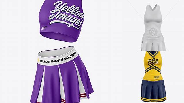 7229+ Cheerleader Costume PSD Mockup Front View Creative High-Resolution PSD Freebie