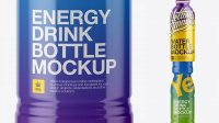 7229+ PET Energy Drink Bottle with Shrink Sleeve PSD Mockup Elegant High-Resolution Design File