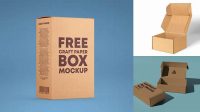 7231+ Matte Kraft Box PSD Mockup Half Side View Fully Customizable Mockup PSD Free