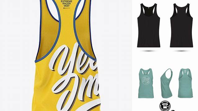 7231+ Men's Racer-Back Tank Top PSD Mockup Front View Premium Freebie for Designers