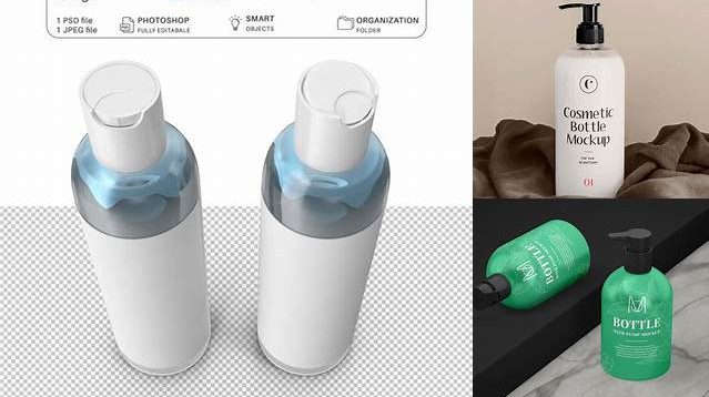 7238+ Plastic Cosmetic Bottle with Dispenser Download Professional PSD