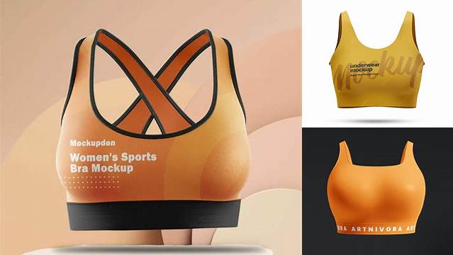 7239+ Sport Bra Mockup Easy Editable