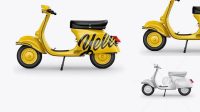 7240+ Vespa Scooter PSD Mockup Left Side View Advanced Editable PSD