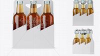 7240+ White Paper 6 Pack Clear Bottles Carrier PSD Mockup Digital Download PSD for Free