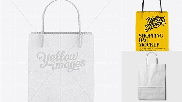 7240+ White Paper Shopping Bag / Front View Mock-up Custom Graphic Resource Free Download