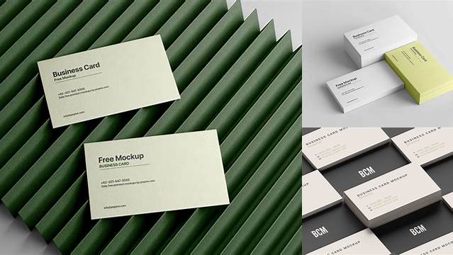 7241+ Three Textured Business Cards PSD Mockup Best Free Mockup PSD