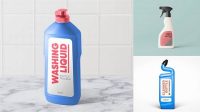 7242+ Plastic Cleaner Bottle PSD Mockup High-Resolution Editable PSD