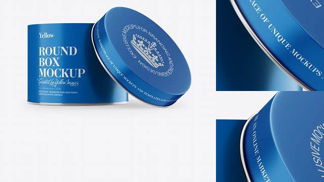 7248+ Opened Matte Metal Round Box PSD Mockup Customizable PSD Templates