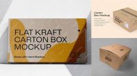 7250+ Kraft Carton Box PSD Mockup Front View high-angle shot Versatile Mockup for Designers