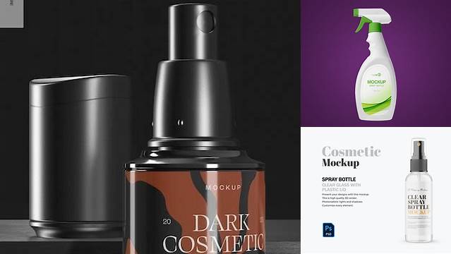 7250+ Opened Dark Spray Bottle PSD Mockup Creative Photoshop Resources