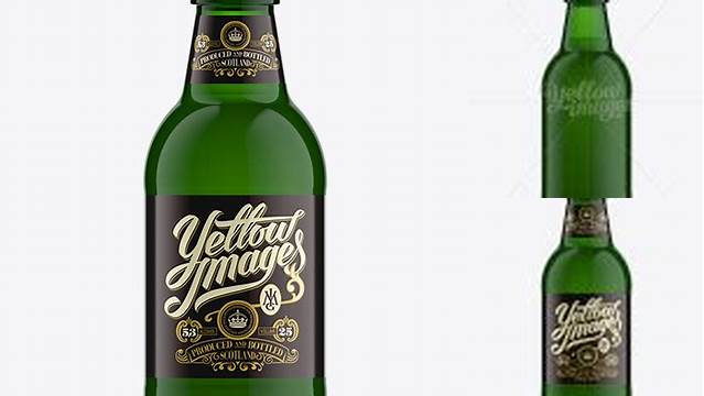 7256+ 25cl Eva Light Twist Green Bottle PSD Mockup Creative Photoshop Resources