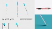 7256+ Matte Click Pen PSD Mockup Side View Free Graphic Mockup PSD