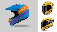 7257+ Motocross Helmet PSD Mockup Back View PSD for Creative Projects