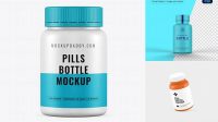 726+ Plastic Pills Bottle PSD Mockup Front View High-Angle Shot PSD Download