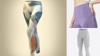 7260+ Women's Leggings PSD Mockup Front 3/4 view Custom Graphic Mockup File