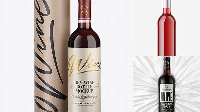 7264+ Clear Glass Red Wine Bottle and Tube PSD Mockup For Free Download