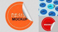 7265+ Round Sticker PSD Mockup Premium Mockup Freebie