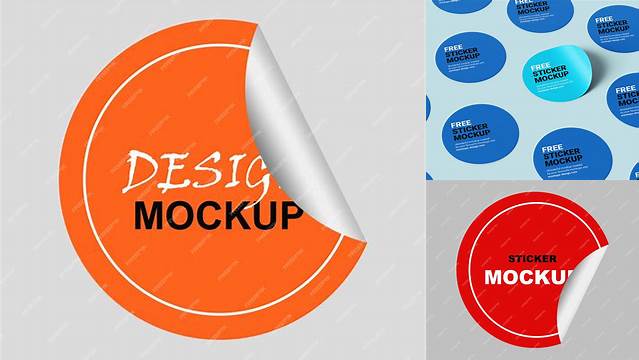 7265+ Round Sticker PSD Mockup Premium Mockup Freebie