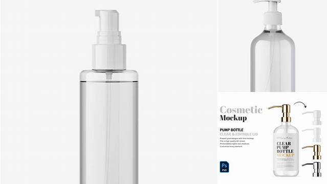 7267+ Glass Pump Bottle Mockup Smart PNG Image