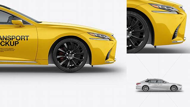 7267+ Lexus LS500 PSD Mockup Side View Professional Graphic PSD Download