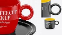 7268+ Glossy Coffee Cup High Angle Shot Free PSD