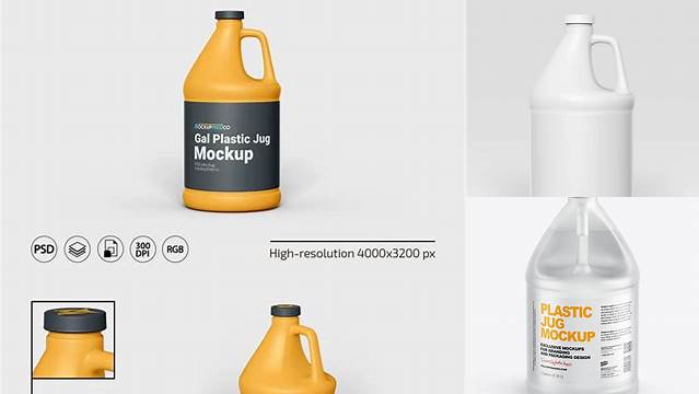 7271+ Transparent Plastic Jug PSD Mockup Exclusive Free Creative Mockup File