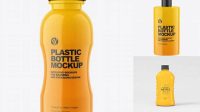 7273+ 200ml Glossy Plastic Bottle PSD Mockup High-Quality Editable PSD